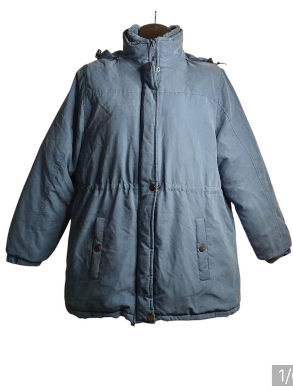 Totes Women's Teal Blue Quilted Removable Hood Jacket Coat Size M